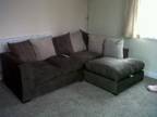 Brown corner sofa (right hand)